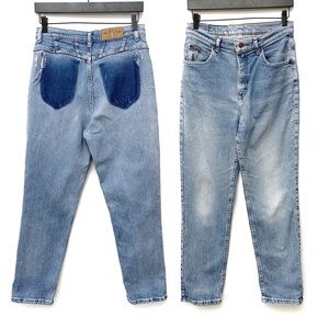 VTG 90s Stretch Hi Rise Distressed Tapered Jeans